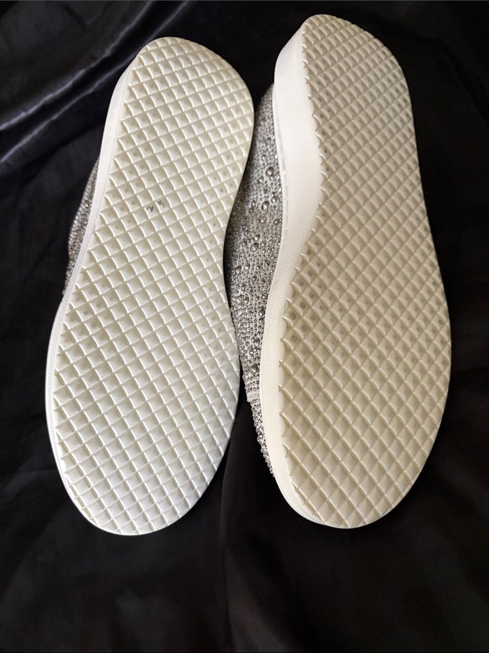 Steve Madden White & Black Crystal Embellished Men’s Lace-Up Sneakers Size 8.5 - Picture 7 of 9